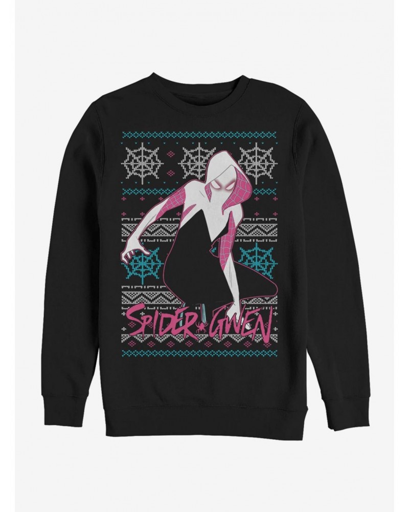 Marvel Spider-Man: Into The Spider-Verse Spider-Gwen Gwen Seperated- Spider-Gwen Sweater Sweatshirt $10.92 Sweatshirts