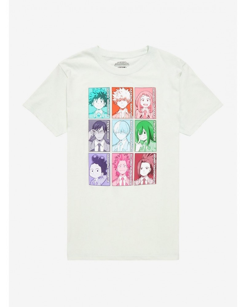 My Hero Academia Teal Grid Boyfriend Fit Girls T-Shirt $9.16 T-Shirts