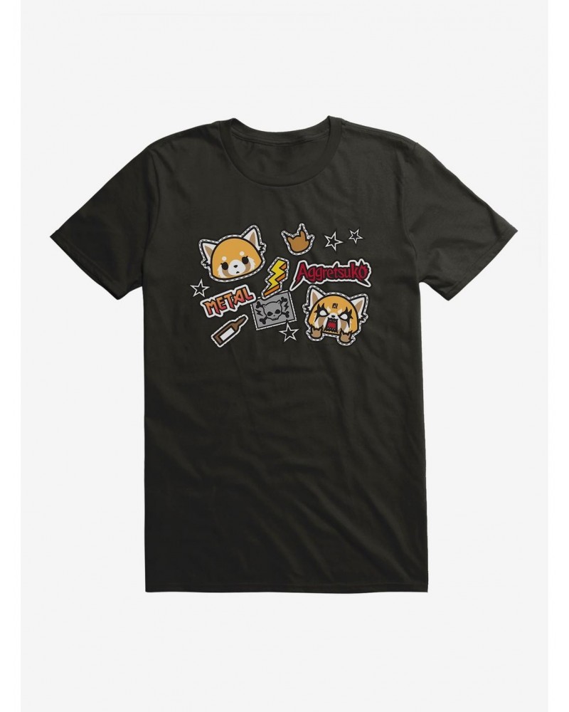 Aggretsuko Metal Gig Stickers T-Shirt $7.65 T-Shirts