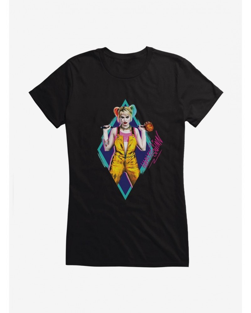 DC Comics Birds Of Prey Harley Quinn Neon Diamond Girls T-Shirt $6.37 T-Shirts