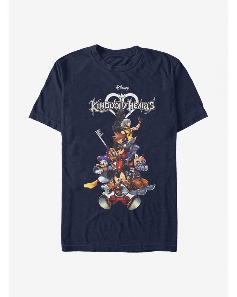 Disney Kingdom Hearts Group With Logo T-Shirt $9.56 T-Shirts