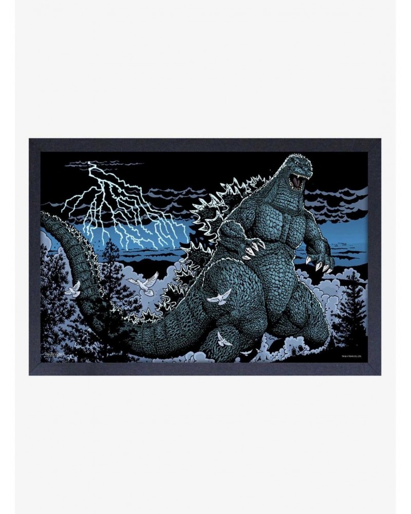 Godzilla Blue Framed Wood Wall Art $12.45 Merchandises