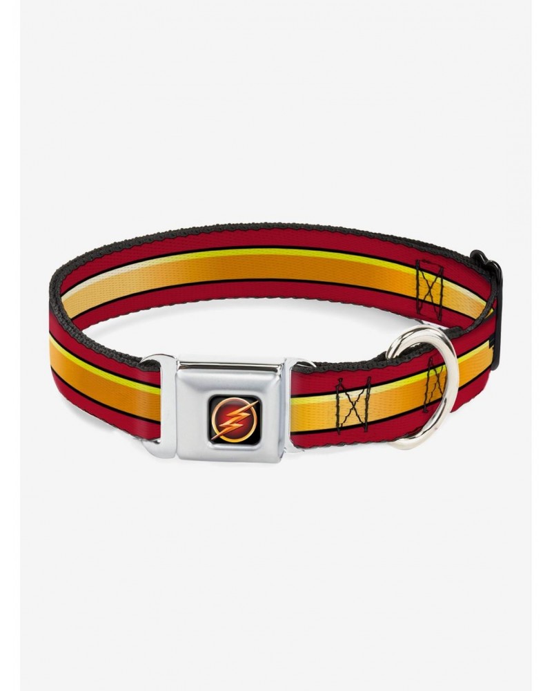 DC Comics The Flash Stripe Seatbelt Buckle Dog Collar $9.46 Pet Collars