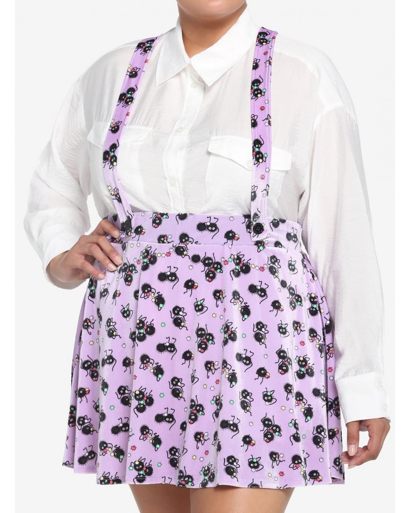 Studio Ghibli Spirited Away Soot Sprites Velvet Suspender Skirt Plus Size $16.66 Skirts