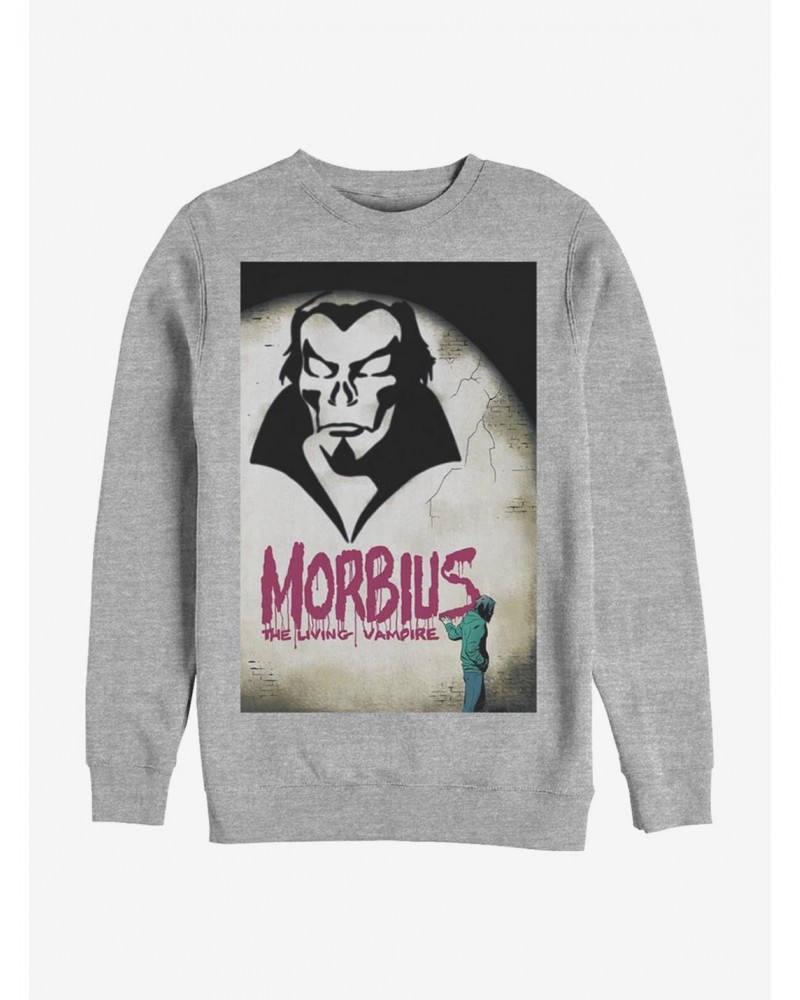 Marvel Morbius Spray Paint Cover Crew Sweatshirt $12.40 Sweatshirts