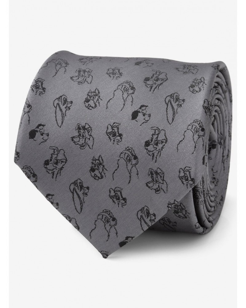 Disney Lady and the Tramp Dog Print Grey Tie $15.71 Ties